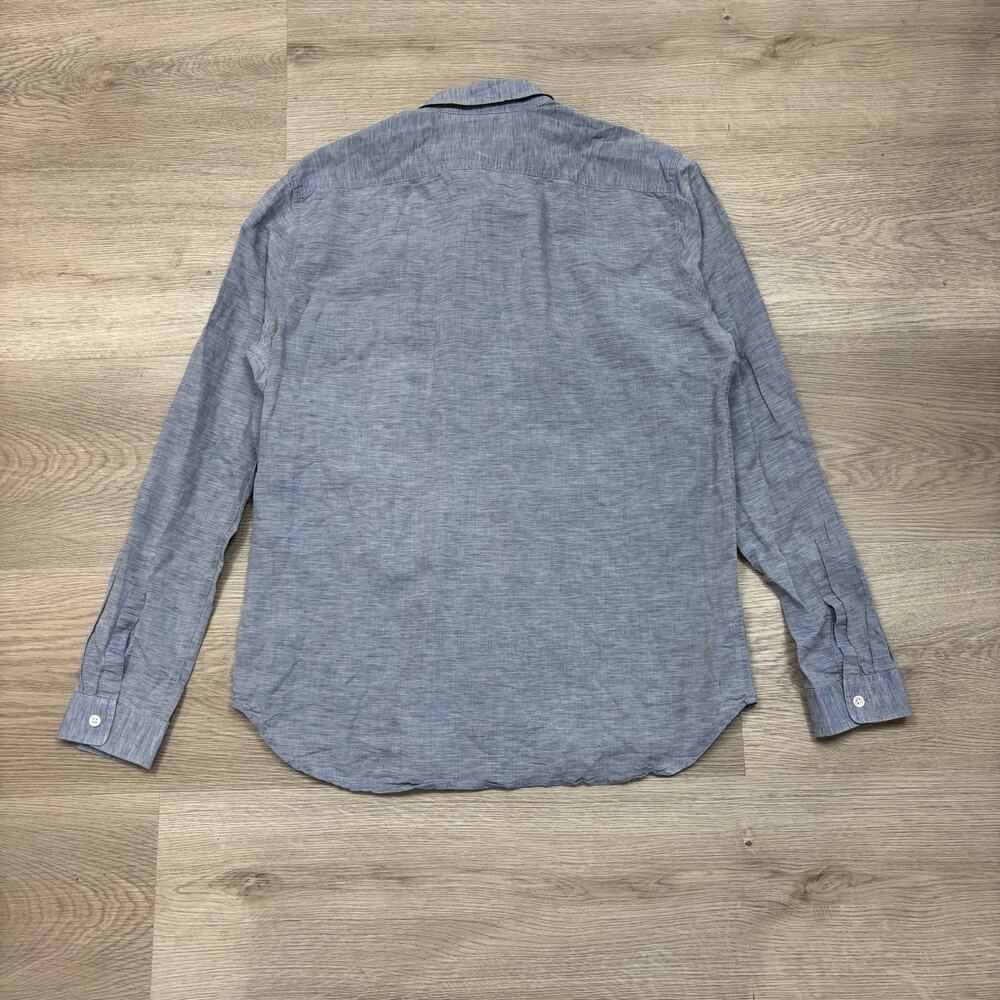 Theory Rotuma Linen Blend Chambray Button Up Shir… - image 3